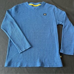 Caterpillar Kids Blue Long Sleeve Shirt Size L (10-12)
